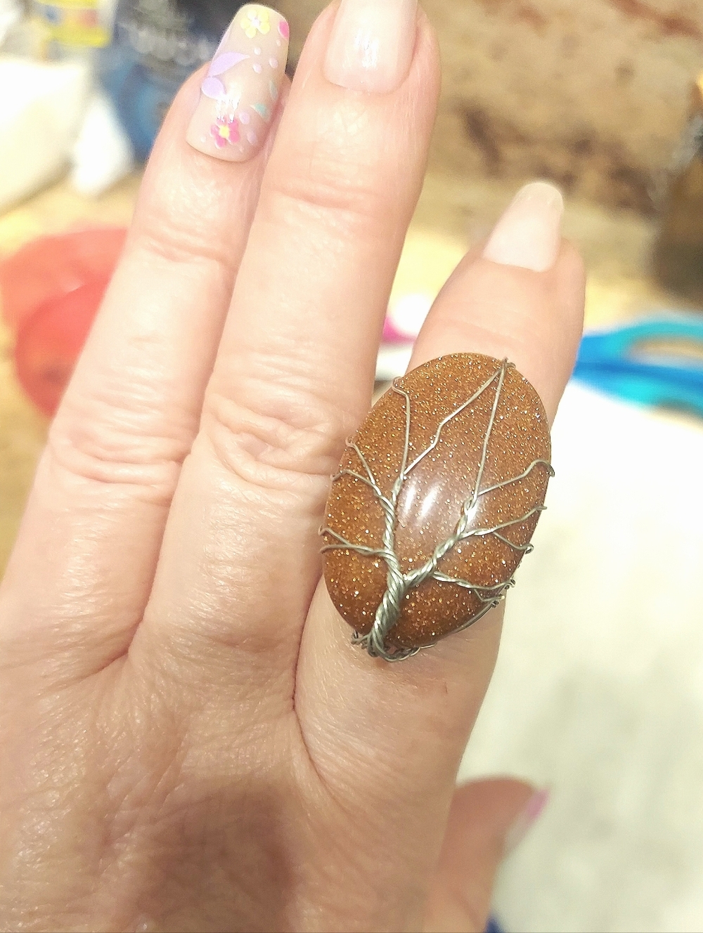 Beautiful Sandstone Statement Ring. Handcrafted With Original